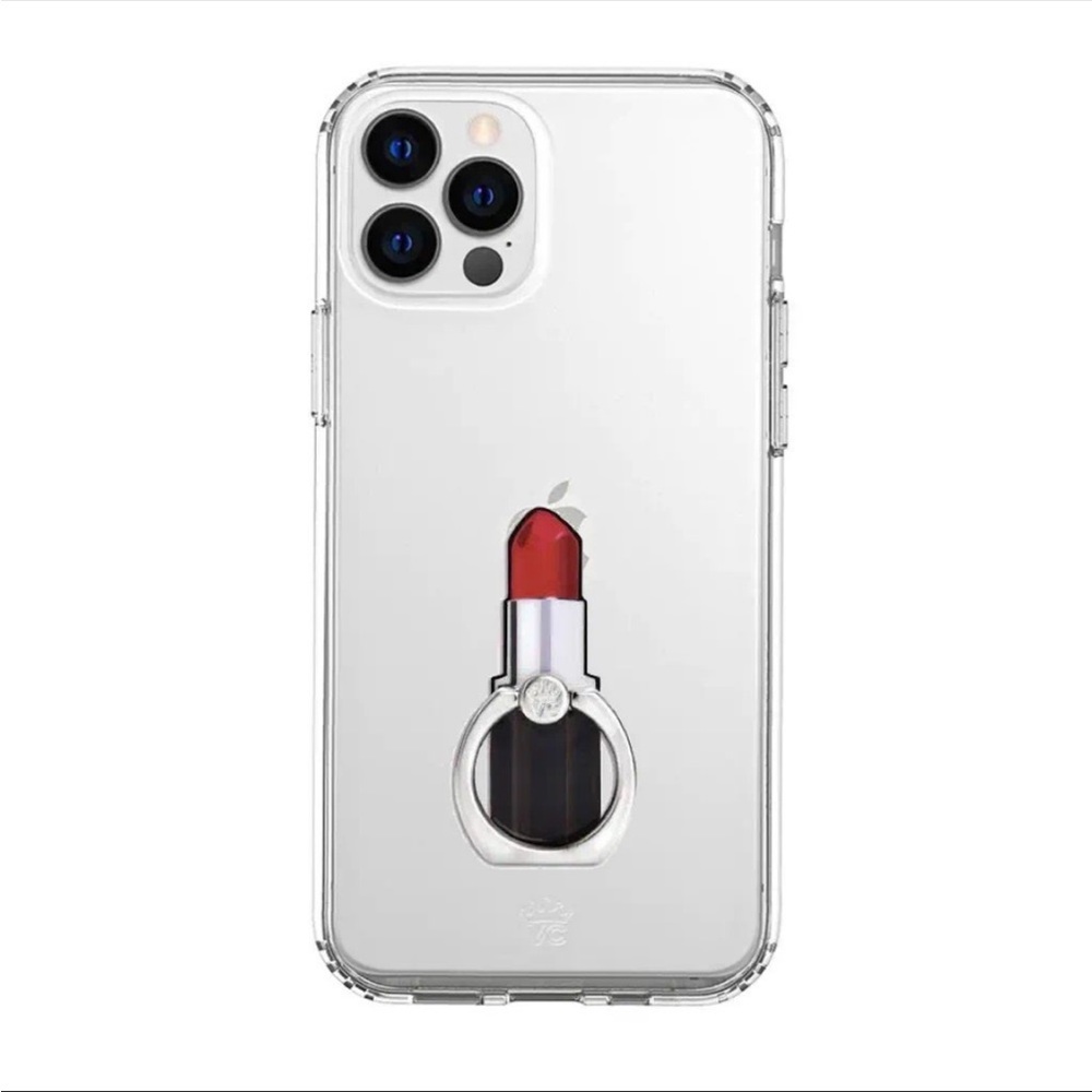 VELVET CAVIAR IPHONE 12 PRO MAX CLEAR CASE & LIPSTICK GRIP | NWT